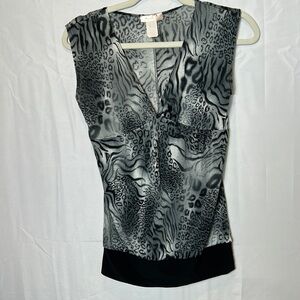 Pinkeli Animal Print Tank Size Small Black and Gray Like New